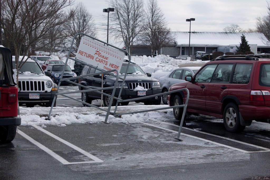 Photograph of broken cart park