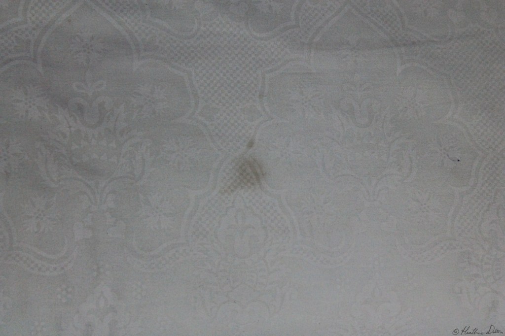 photograph of stain on hotel linen