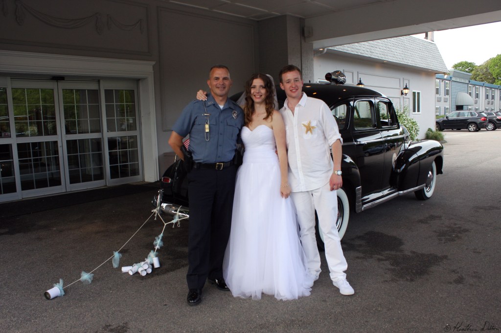 bride groom and driver